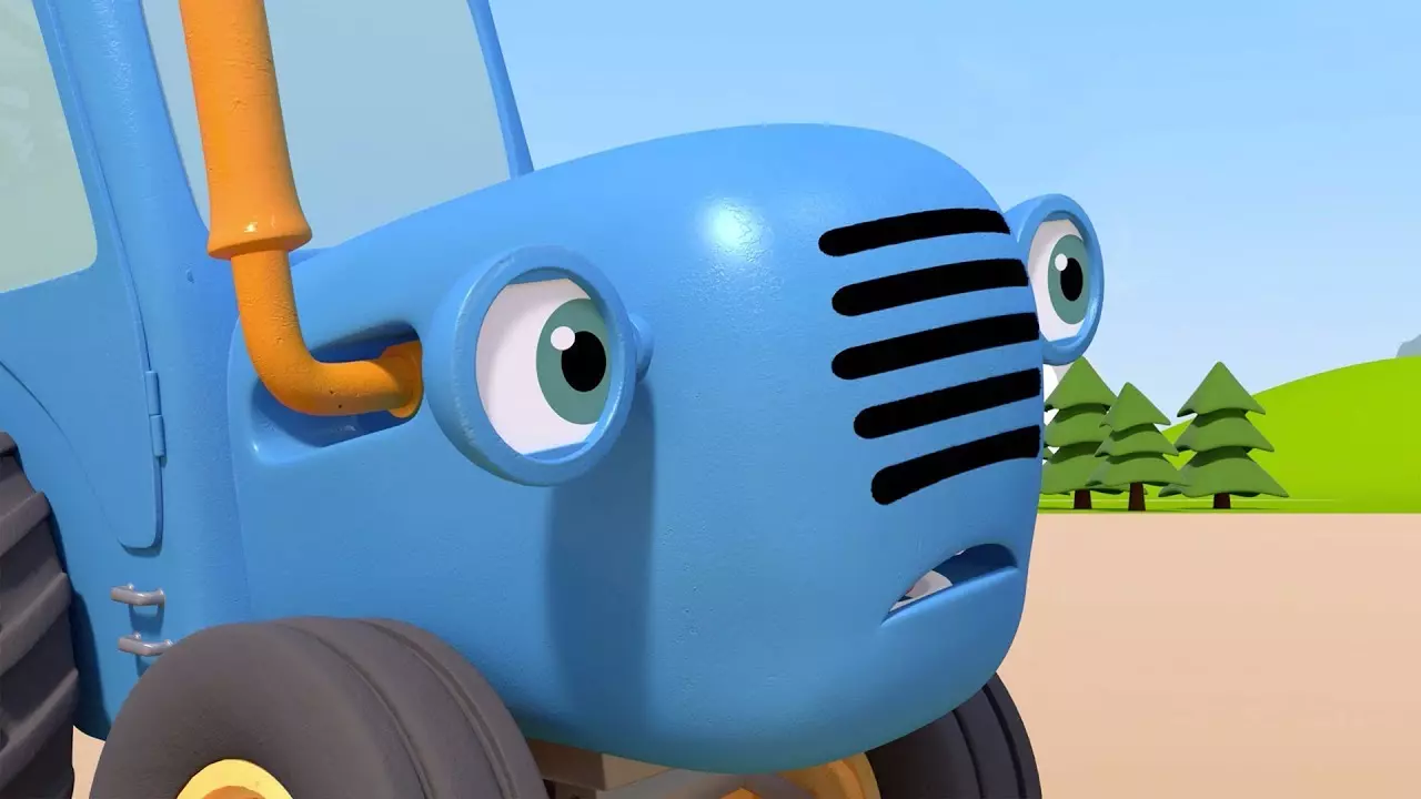 ИГРУШКИ - Синий трактор на детской площадке - Мультфильм про машинки